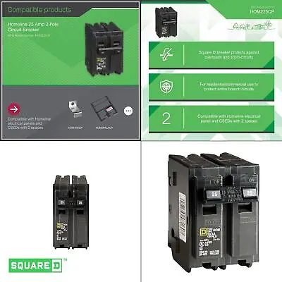 Buy Homeline 25 Amp 2-pole Circuit Breaker(hom225cp) | Breaker Square D Surge Amps • 22.99$