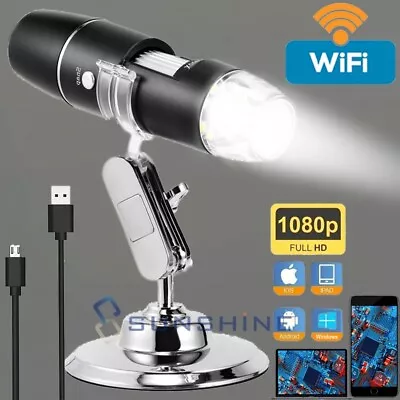 Buy 1000X Zoom Wifi HD 1080P USB Microscope Digital Magnifier Endoscope Video Camera • 32.83$