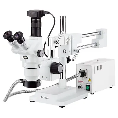 Buy AmScope 2X-225X Trinocular Boom Stereo Zoom Microscope + High-speed 20MP Camera • 2,448.99$