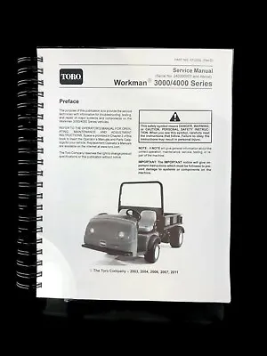 Buy TORO Workman 3000 4000 3200 4200 SERVICE Manual Printed SPIRAL Bound SN 240000+ • 39.95$