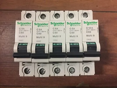 Buy Lot Of 5 Schneider Electric Circuit Breaker • 20$