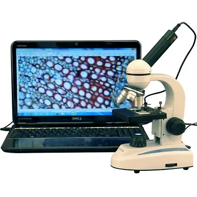 Buy AmScope 40X-1000X Glass Optics Digital Student Microscope + 2MP USB Camera • 173.99$