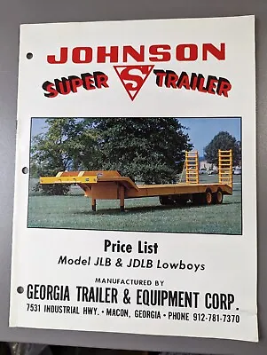 Buy Johnson Super Trailer Price List Model JLB & JDLB Lowboys  • 14.36$