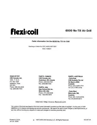 Buy New Holland Flexi Coil 6000 No Till Air Drill Parts Catalog • 61$