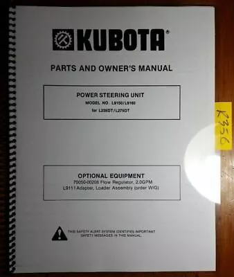 Buy Kubota L9150 L9160 Power Steering Unit L235DT L275DT Tractor Op & Parts Manual • 15.99$