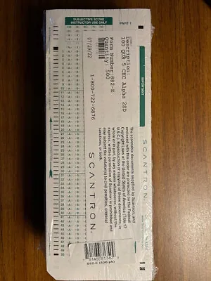 Buy Scantron 882-E Testing Forms Sheets - New • 45$