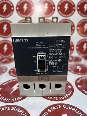 Buy Siemens HGB3B125 125 Amp 600Y/347 VAC 3 Pole Type HGB Bolt-On Breaker • 345$