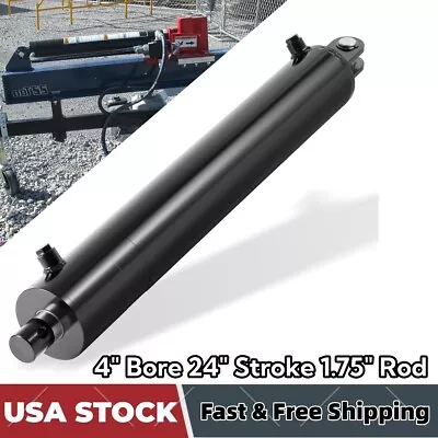Buy Universal Log Splitter Hydraulic Cylinder 4  Bore X 24  Stroke X 1.75  Rod • 350.49$