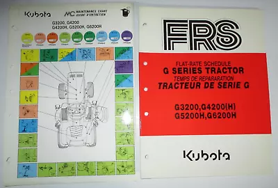 Buy Kubota G3200 G4200 G5200H G6200H Lawn Tractor Flat Rate Manual&Maintenance Chart • 14.99$