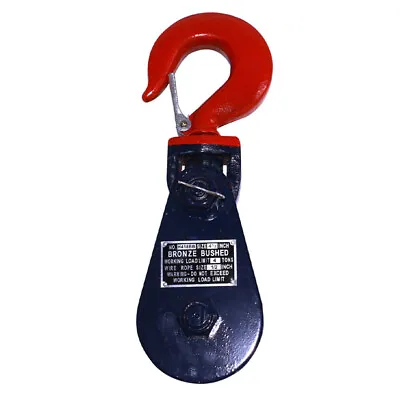 Buy 4 Ton Snatch Block Wrecker Pulley For 1/2  Wire Rope Sheave Tow With Hook Latch • 74.95$