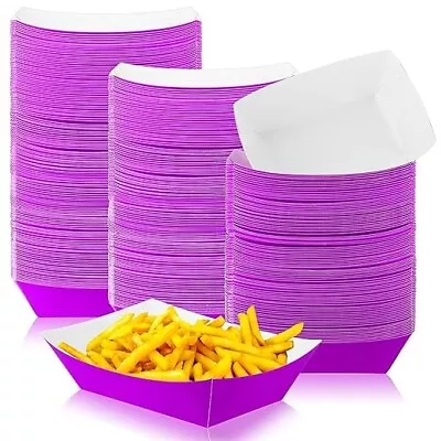Buy Open Box 200 Pcs Paper Food Tray Disposable Paper Food Boats Paperboar. • 13.99$