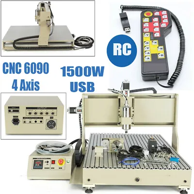 Buy Industrial 1500W VFD USB 4 Axis 6090 CNC Router 3D Engraving Machine & Handwheel • 1,890.50$