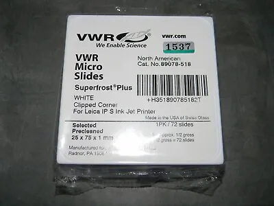 Buy VWR Micro Slides White 75mm × 25 Mm X 1mm, P/N 89078-518 2 Packs Of 72 • 30$