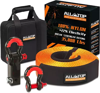 Buy Nylon Recovery Kit With Hitch Receiver: 3  X 30' (35,000Lbs) 100% Nylon Snatch S • 125.53$