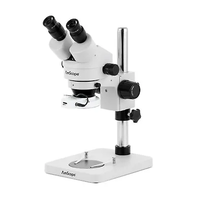 Buy 7X-45X Stereo Binocular Microscope With 14  Pillar Stand + 64-LED Ring Light • 344.99$