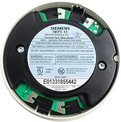 Buy New Seimens HFPT-11 Addressable Detector With DB11 Base FREE  SHIPPING!  • 120.99$