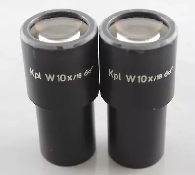 Buy Pair Zeiss Kpl W 10x 18 Eyepiece Microscope • 24.99$
