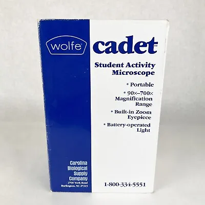 Buy Carolina Wolfe Cadet Student Activity Microscope 700X Battery Operated Light NEW • 39.95$