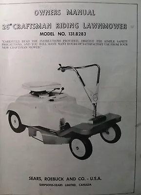 Buy Sears Craftsman 26  Riding Lawn Mower 6 Hp Tractor 131.8283 Owner & Parts Manual • 58.64$