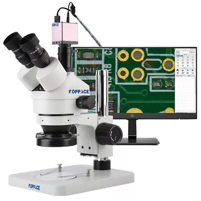Buy KOPPACE 3.5X-90X Stereoscopic Measuring Microscope 2MP Full HD 1080P 60FPS HDMI  • 899.99$