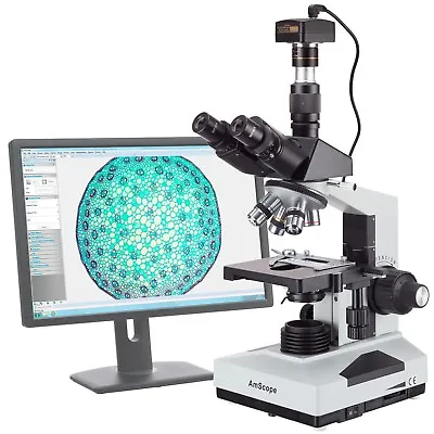 Buy AmScope 40X-2000X Lab Clinic Vet Trinocular Microscope With Plan Achromatic Obje • 640.99$