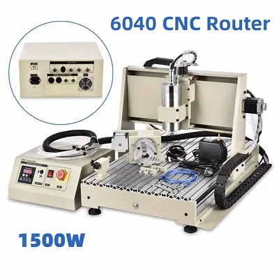 Buy USB 4 Axis 1500W VFD CNC Router 6040Z Engraver Engraving Machine Woodworking • 1,199$
