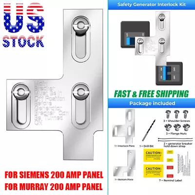 Buy Generator Interlock Kit For Siemens 200 Amp & Murray 200 Amp Panel • 33.99$
