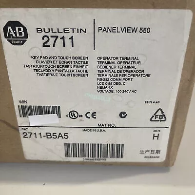 Buy 1PC NEW IN BOX Allen Bradley 2711-B5A5 PanelView 550 FREE SHIP US • 2,230.99$