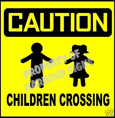 Buy Caution Children Crossing Safety Sign Decal 18  Concession Ice Cream Food Truck • 29.99$