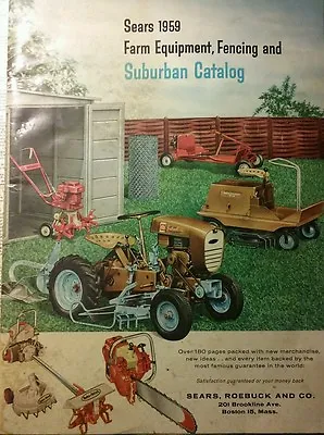 Buy Sears 1959 Suburban-Farm Catalog Color Lawn Garden Tractor Mower Tools Tiller Db • 269.95$