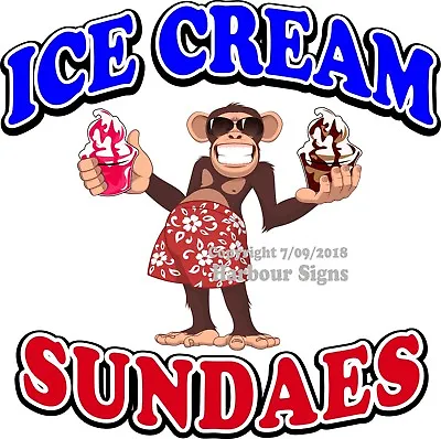 Buy Ice Cream Sundae  DECAL (Choose Your Size) Monkey Concession Food Truck Sticker  • 26.99$