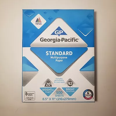 Buy GEORGIA-PACIFIC COPY PRINTING PAPER LETTER 8.5 X 11 BRIGHT WHITE 1 REAM • 20.05$