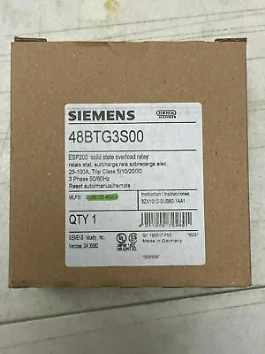 Buy SIEMENS 48BTG3S00 ESP200 Solid State Overload Relay - 25-100AMPS • 362$