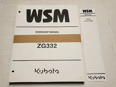 Buy Kubota WSM Work Shop Manual Tractor Mower Booklets ZG332 • 49.95$