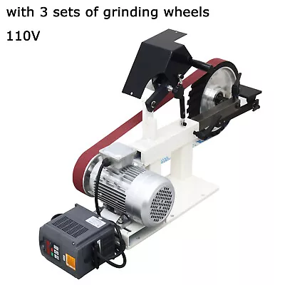 Buy Grade Belt Sander Grinder Polishing Machine W/3 Sets Of Grinding Wheels 110V 2HP • 1,125.18$