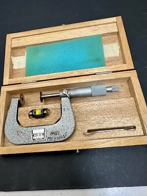 Buy NSK 1-2  DISC MICROMETER + STANDARD, Wooden Box, Wrench, Instructions, Flange NR • 0.01$
