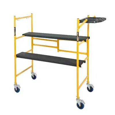 Buy 4 Ft. X 4 Ft. X 2 Ft. Mini Rolling Scaffold 500 Lb. Load Capacity With Tool Shel • 114.13$