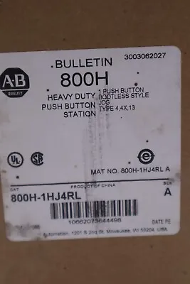 Buy Allen-bradley 800h-1hj4rl Heavy Duty Switch Push Button Ser A Stock #054-a • 66.50$