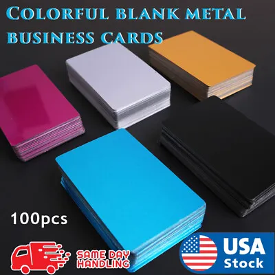 Buy Metal Business Cards Blanks Laser Mark Engraveable Aluminum Alloy 100pcs • 15.98$