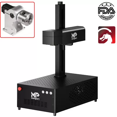 Buy Monport GP30 Fiber Laser Marking Machine Metal Steel Engraver With Rotary Axis • 2,239$