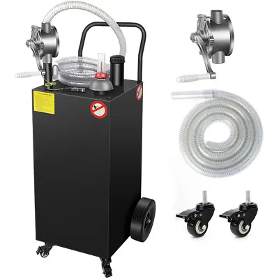 Buy 30 Gallon Gas Caddy Fuel Diesel Transfer Tank Rotary Pump Oil Container 9FT Hose • 199.99$