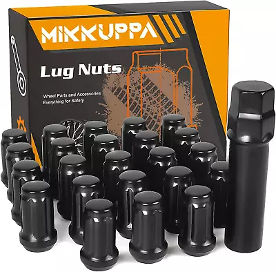 Buy MIKKUPPA 23PCS 1/2-20 Spline Lug Nuts - 17Mm Hex, 1.35  Tall, 0.8  Wide - Black  • 31.94$