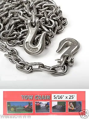 Buy 5/16  X 25ft Tow Chain Automotive Truck Towing Log Chain  • 70.98$
