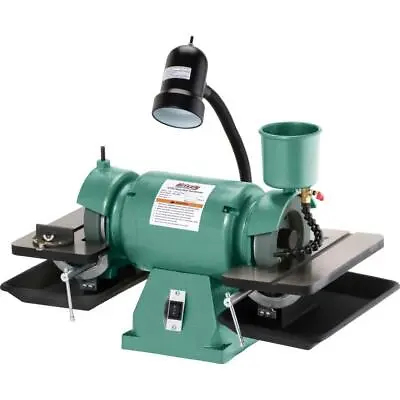 Buy Grizzly Industrial Bench Grinder 6.3 Amp+3450 Rpm+Built-In Light+Coolant Trays • 370.67$