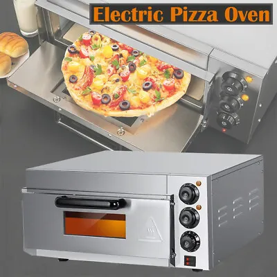 Buy Commercial Electric Pizza Oven Toaster Baking Bread 110V 2KW Single Deck Broiler • 215.90$