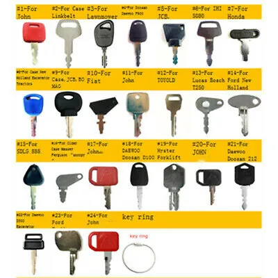 Buy 24 Heavy Construction Equipment Ignition Key Set For JD Daewoo Hyster • 16.99$
