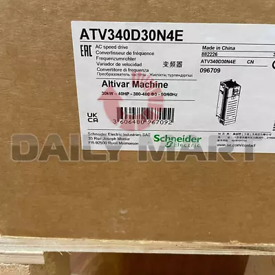 Buy New In Box SCHNEIDER ATV340D30N4E Ethernet Inverter 30kW 400V • 2,533$