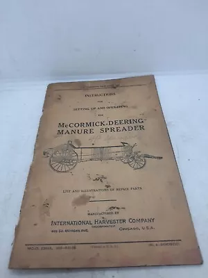 Buy 1930s McCormick Deering International Harvester Manure Spreader Manual / Catalog • 9.95$