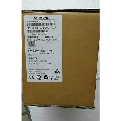 Buy New Siemens 6SE6420-2UC21-5BA1 6SE64202UC215BA1 MICROMASTER420 Without Filter • 503.51$