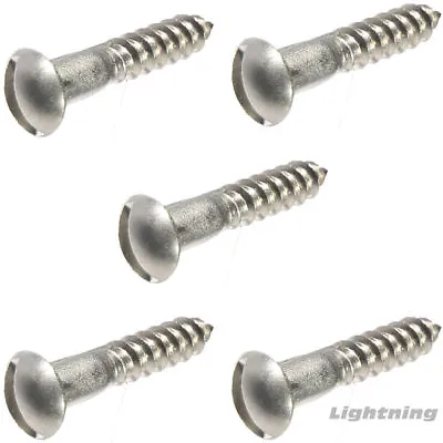Buy #8 X 3/4  Round Head Wood Screws Slotted Drive Stainless Steel Quantity 50 • 12.65$